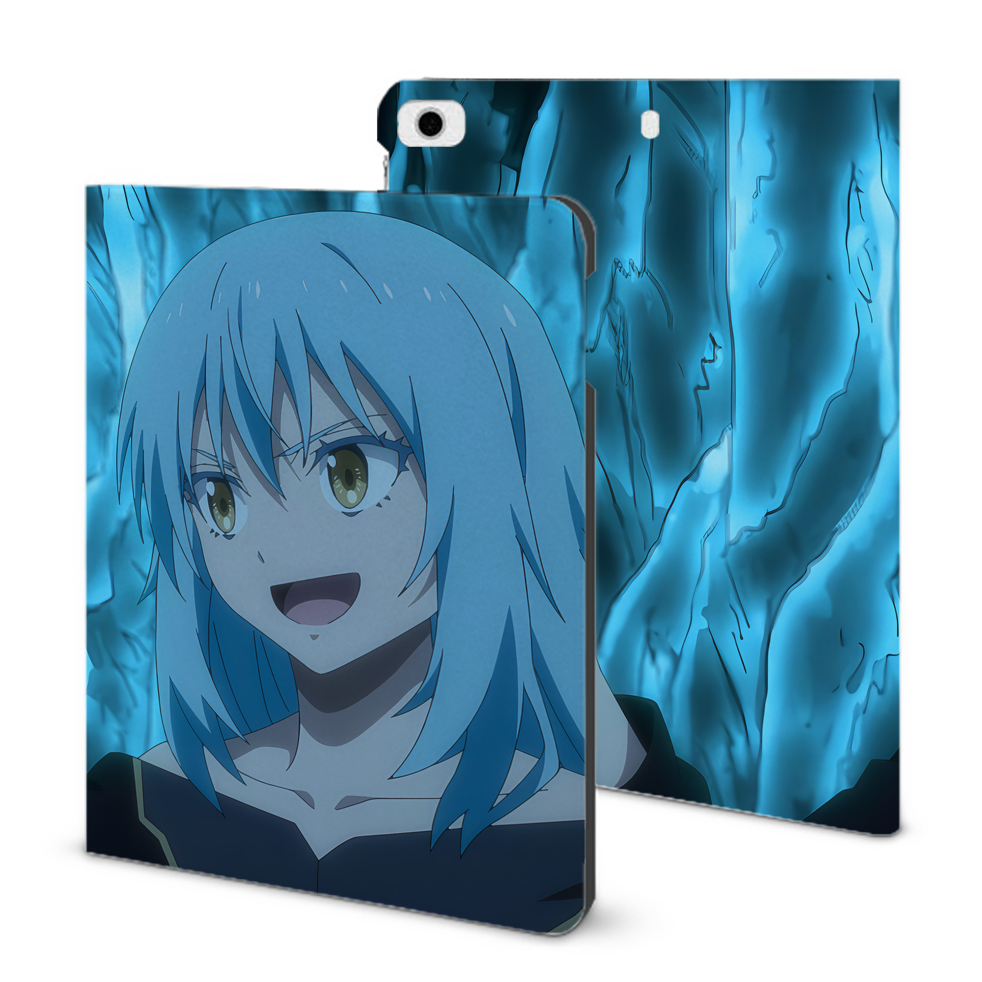 （画像用） 転スラ Regarding Reincarnated to Slime IPad ケース ブック型 PUレザー TPU 耐衝撃 軽量 薄型 ペン収納なし 全面保護 IPad 各モデル対応